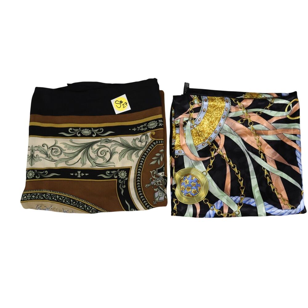 Womens Scarf X2 Accessories Fashion Chain Print Silk Italy Lightweight Casual